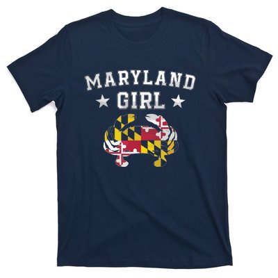 Maryland Flag Blue Crab State Pride Retro Tee T-Shirt