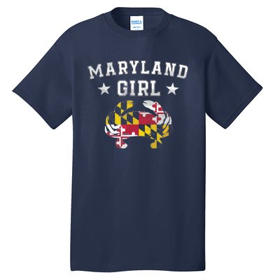 Maryland Flag Blue Crab State Pride Retro Tee Tall T-Shirt