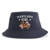 Maryland Flag Blue Crab State Pride Retro Tee Sustainable Bucket Hat