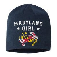 Maryland Flag Blue Crab State Pride Retro Tee Sustainable Beanie