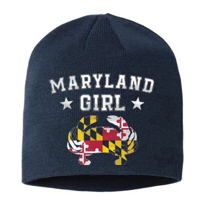 Maryland Flag Blue Crab State Pride Retro Tee Sustainable Beanie