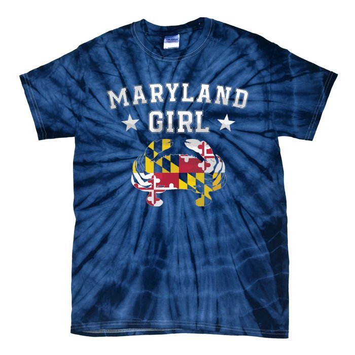 Maryland Flag Blue Crab State Pride Retro Tee Tie-Dye T-Shirt