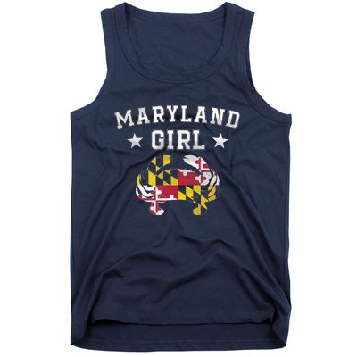 Maryland Flag Blue Crab State Pride Retro Tee Tank Top