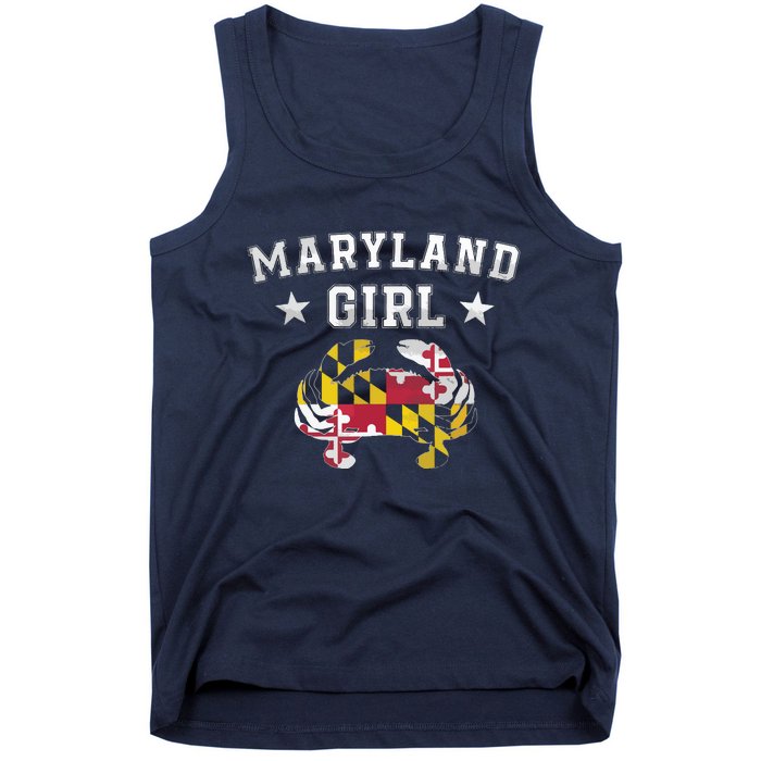 Maryland Flag Blue Crab State Pride Retro Tee Tank Top