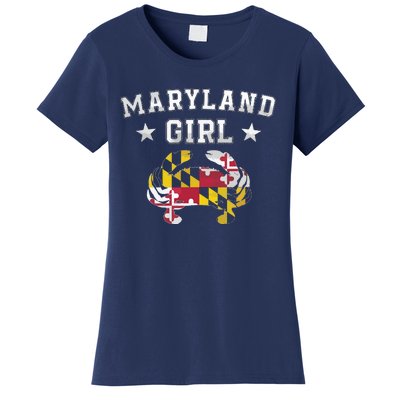 Maryland Flag Blue Crab State Pride Retro Tee Women's T-Shirt