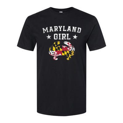 Maryland Flag Blue Crab State Pride Retro Tee Softstyle CVC T-Shirt