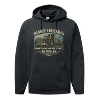 Men Funny Bandit Trucking 1977 Family Distressed Performance Fleece Hoodie