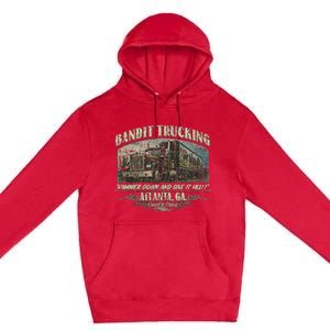 Men Funny Bandit Trucking 1977 Family Distressed Premium Pullover Hoodie