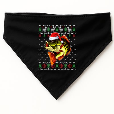 Merry Fishmas Bass Fish Fishing Christmas Ugly Xmas Great Gift USA-Made Doggie Bandana