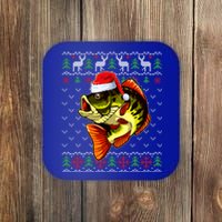 Merry Fishmas Bass Fish Fishing Christmas Ugly Xmas Great Gift Coaster