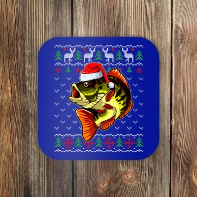 Merry Fishmas Bass Fish Fishing Christmas Ugly Xmas Great Gift Coaster