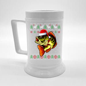 Merry Fishmas Bass Fish Fishing Christmas Ugly Xmas Great Gift Beer Stein