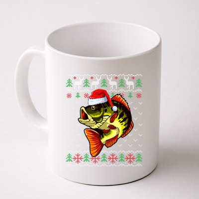 Merry Fishmas Bass Fish Fishing Christmas Ugly Xmas Great Gift Coffee Mug