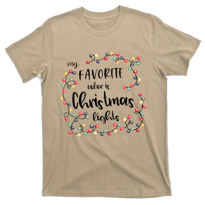 My Favorite Color Is Christmas Lights Family Matching Xmas T-Shirt