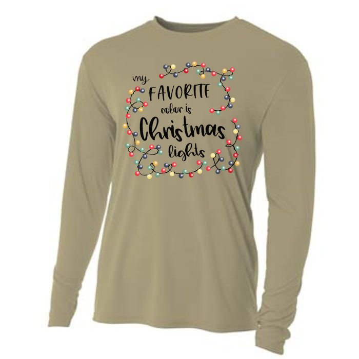 My Favorite Color Is Christmas Lights Family Matching Xmas Cooling Performance Long Sleeve Crew