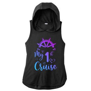 My First Cruise Men Women And Funny Cruise Ladies PosiCharge Tri-Blend Wicking Draft Hoodie Tank