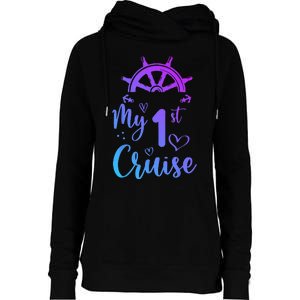 My First Cruise Men Women And Funny Cruise Womens Funnel Neck Pullover Hood