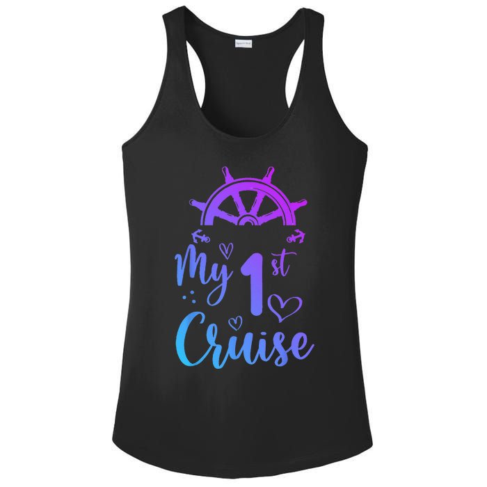 My First Cruise Men Women And Funny Cruise Ladies PosiCharge Competitor Racerback Tank