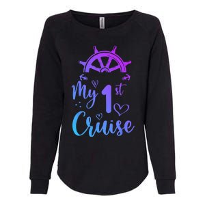 My First Cruise Men Women And Funny Cruise Womens California Wash Sweatshirt