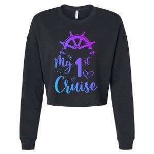 My First Cruise Men Women And Funny Cruise Cropped Pullover Crew