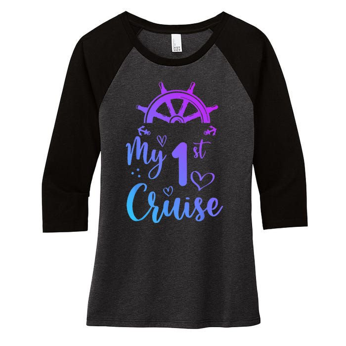 My First Cruise Men Women And Funny Cruise Women's Tri-Blend 3/4-Sleeve Raglan Shirt