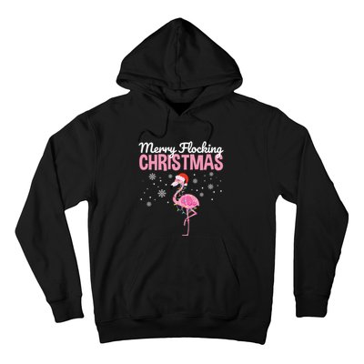 Merry Flocking Christmas Tropical Florida Flamingo Christmas Hoodie