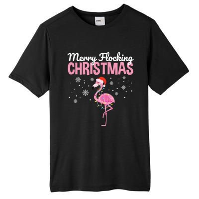 Merry Flocking Christmas Tropical Florida Flamingo Christmas Tall Fusion ChromaSoft Performance T-Shirt