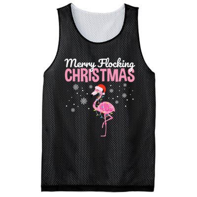 Merry Flocking Christmas Tropical Florida Flamingo Christmas Mesh Reversible Basketball Jersey Tank