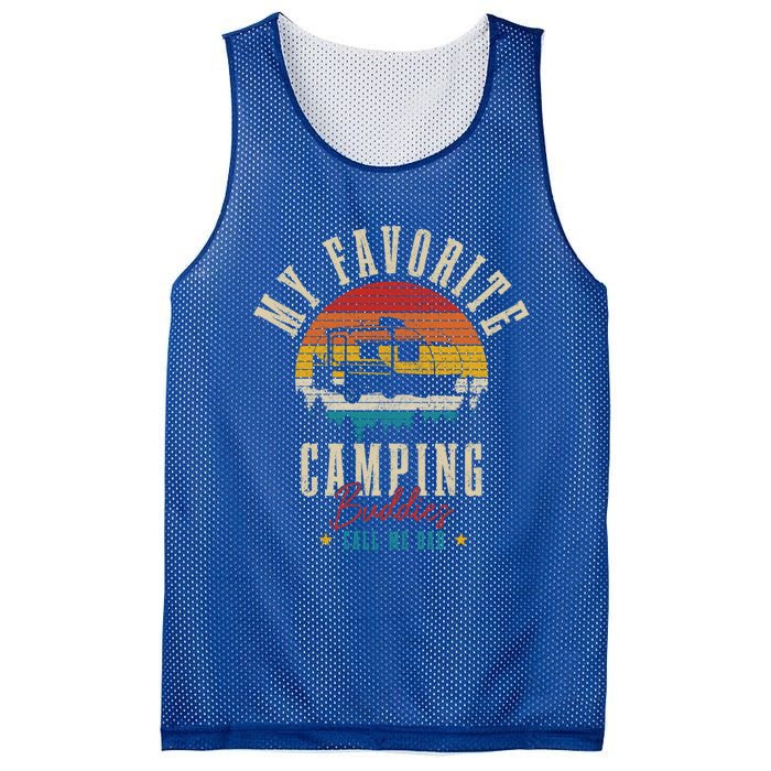 My Favorite Camping Buddies Call Me Dad Vintage Funny Camper Gift Mesh Reversible Basketball Jersey Tank