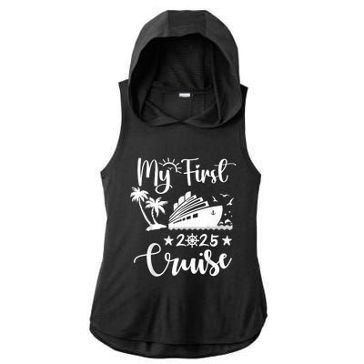 My First Cruise 2025 Family Vacation Cruise Ship Travel Ladies PosiCharge Tri-Blend Wicking Draft Hoodie Tank