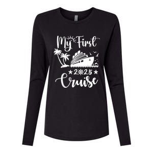 My First Cruise 2025 Family Vacation Cruise Ship Travel Womens Cotton Relaxed Long Sleeve T-Shirt