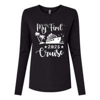 My First Cruise 2025 Family Vacation Cruise Ship Travel Womens Cotton Relaxed Long Sleeve T-Shirt