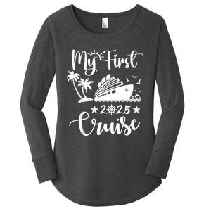 My First Cruise 2025 Family Vacation Cruise Ship Travel Women's Perfect Tri Tunic Long Sleeve Shirt