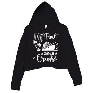 My First Cruise 2025 Family Vacation Cruise Ship Travel Crop Fleece Hoodie