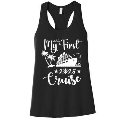 My First Cruise 2025 Family Vacation Cruise Ship Travel Women's Racerback Tank