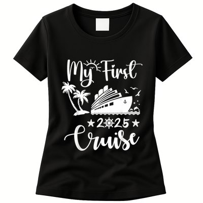 My First Cruise 2025 Family Vacation Cruise Ship Travel Womens T-Shirt