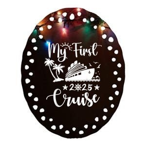 My First Cruise 2025 Family Vacation Cruise Ship Travel Ceramic Oval Ornament