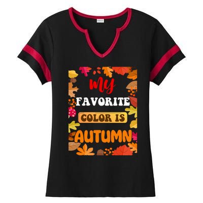 My Favorite Color Is Autumn Ladies Halftime Notch Neck Tee