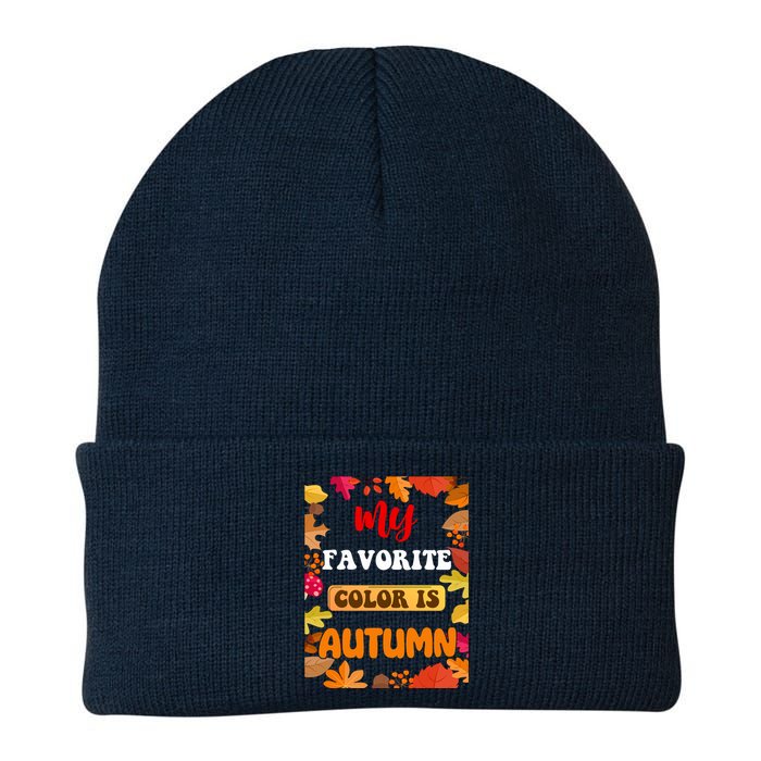 My Favorite Color Is Autumn Knit Cap Winter Beanie