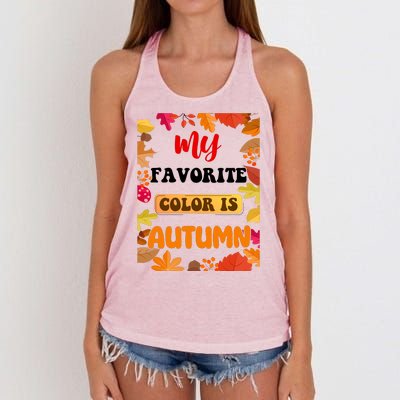 My Favorite Color Is Autumn Women's Knotted Racerback Tank