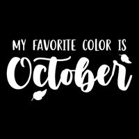 My Favorite Color Is October Drawstring Bag
