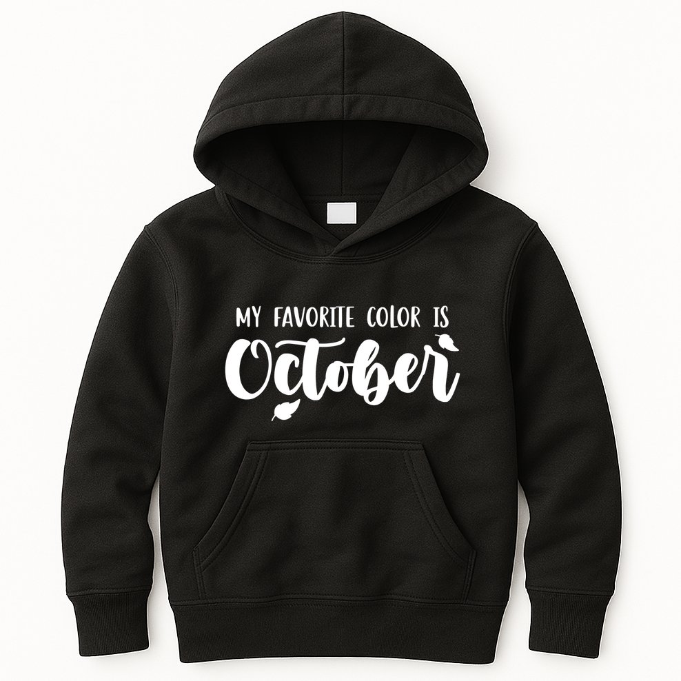 My Favorite Color Is October Kids Hoodie