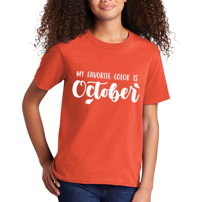 My Favorite Color Is October Kids T-Shirt