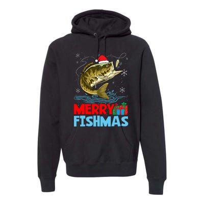 Merry Fishmas Christmas Fishing Holiday Premium Hoodie