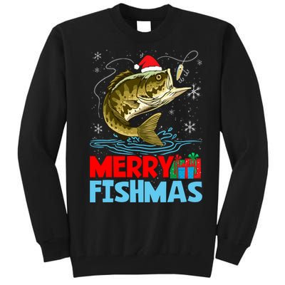 Merry Fishmas Christmas Fishing Holiday Tall Sweatshirt