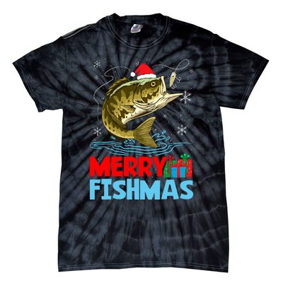 Merry Fishmas Christmas Fishing Holiday Tie-Dye T-Shirt