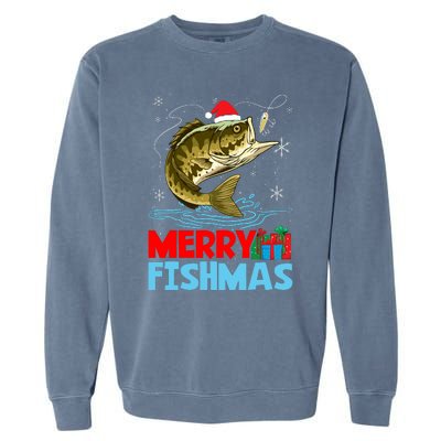 Merry Fishmas Christmas Fishing Holiday Garment-Dyed Sweatshirt