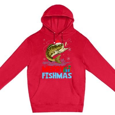 Merry Fishmas Christmas Fishing Holiday Premium Pullover Hoodie