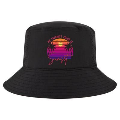 My Favorite Color Is Sunset Summer Retro Cool Comfort Performance Bucket Hat