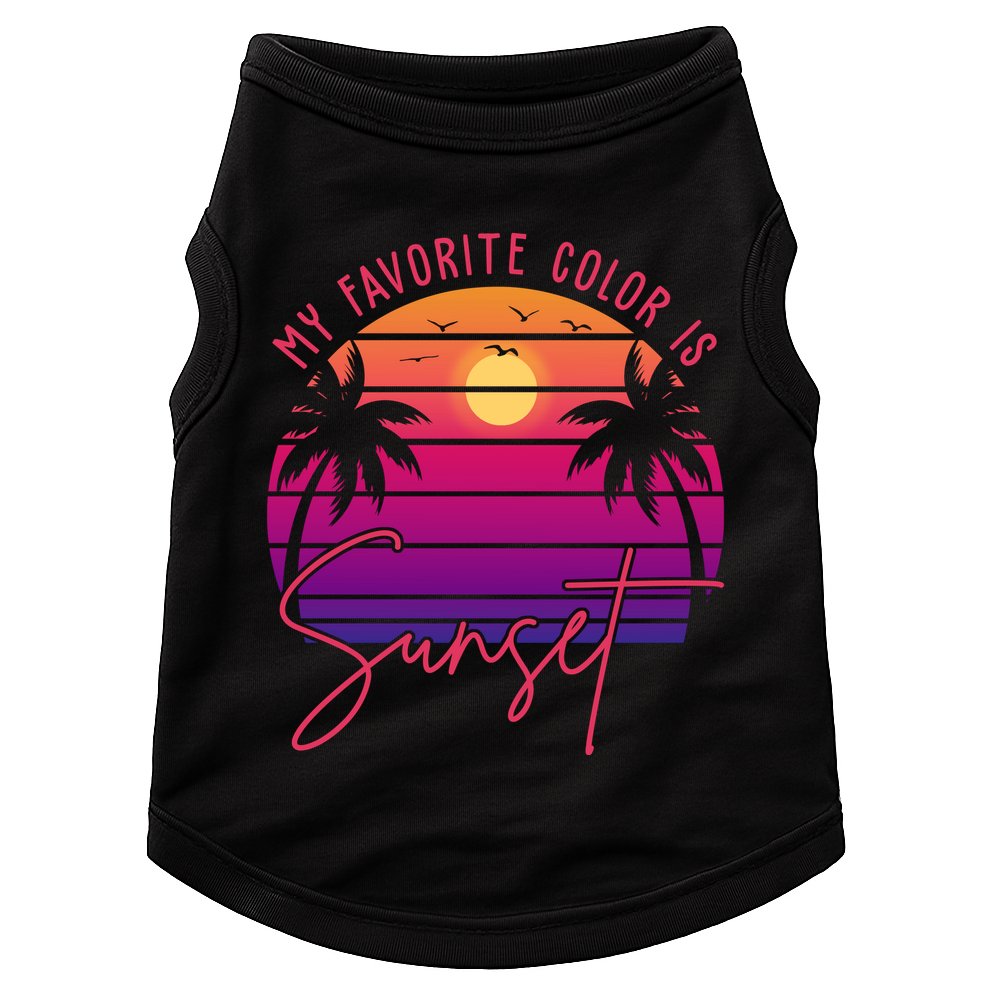 My Favorite Color Is Sunset Summer Retro Doggie Tank